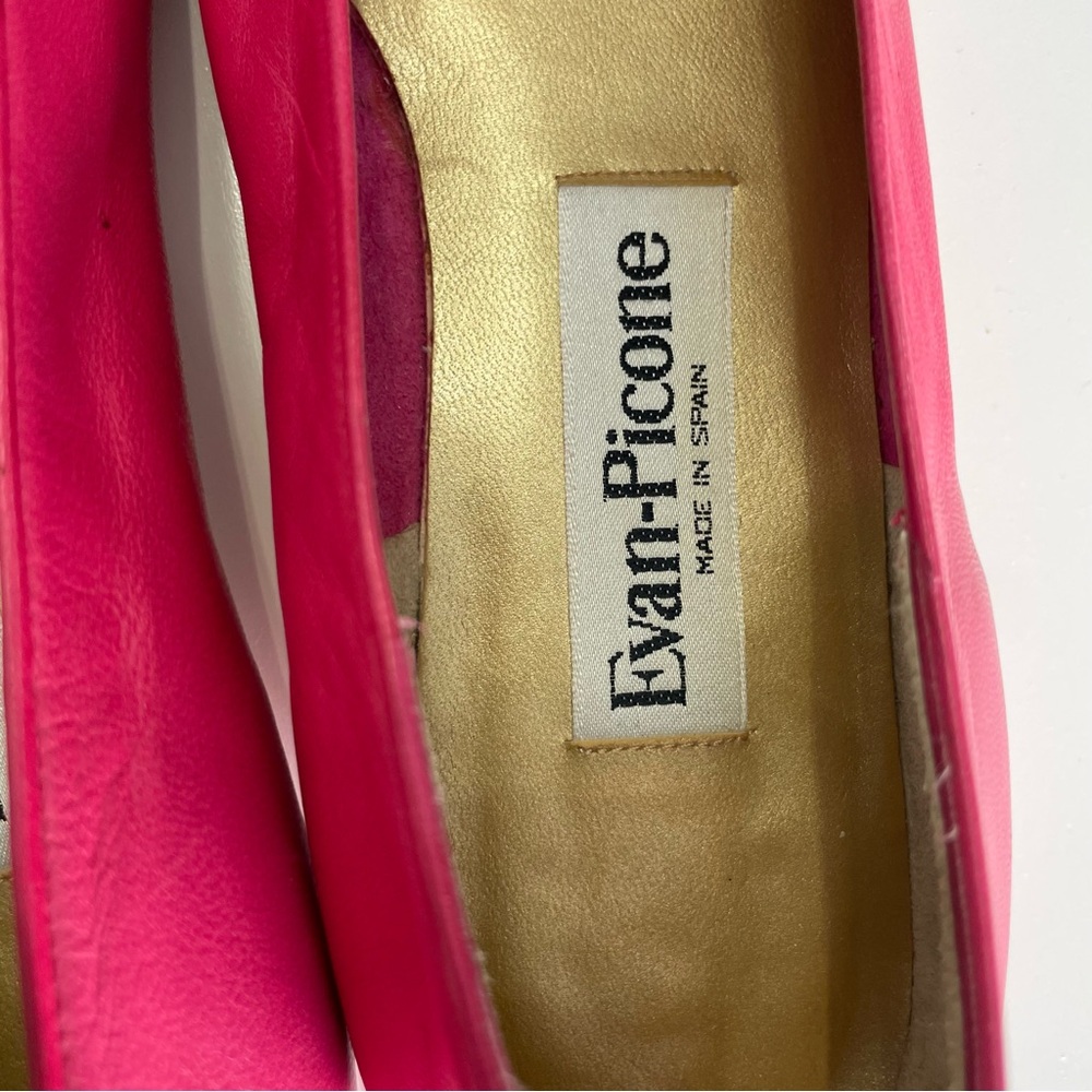 Evan Picone VTG Leather Cap Toe Pink Ballet Flats Womens 8 Fairy Old Money - Picture 8 of 13